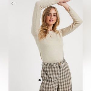 Pull&Bear Cropped Beige Sweater